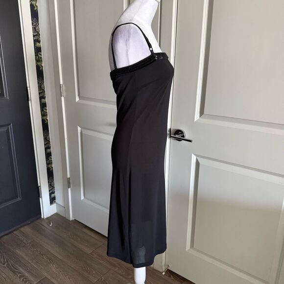Y2K Vintage D&G Dolce & Gabbana Black Semi-Sheer Iconic Style Slip Dress Size S - Picture 3 of 8